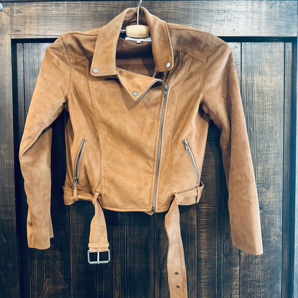 Tan Faux Suede Women's Jacket